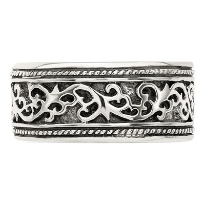 Sterling Silver 9mm Antiqued Women Band – view 6