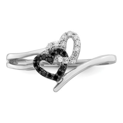 Sterling Silver 1/15 ct tw Diamond Heart Ring – view 5