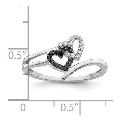 Sterling Silver 1/15 ct tw Diamond Heart Ring – view 6