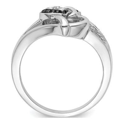 Sterling Silver Diamond Heart Ring – view 3