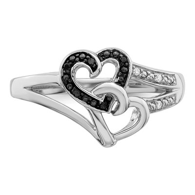 Sterling Silver Diamond Heart Ring – view 5