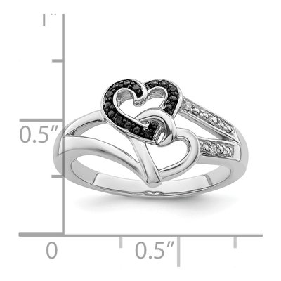 Sterling Silver Diamond Heart Ring – view 6