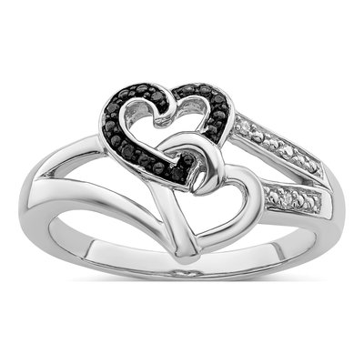 Sterling Silver Diamond Heart Ring