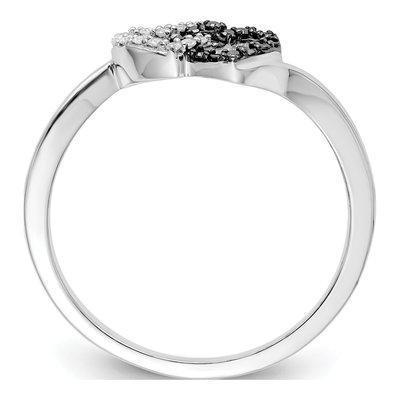 Sterling Silver 0.11 ct tw Diamond Heart Ring – view 3