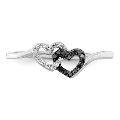 Sterling Silver 0.11 ct tw Diamond Heart Ring – view 5
