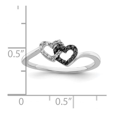 Sterling Silver 0.11 ct tw Diamond Heart Ring – view 6