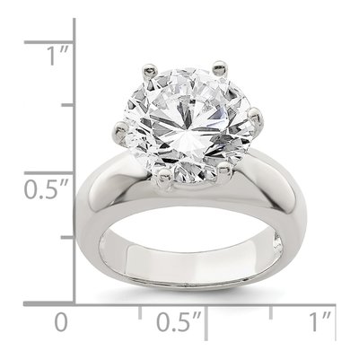 Sterling Silver CZ Round Solitaire Engagement Ring – view 4