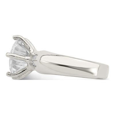 Sterling Silver CZ Round Solitaire Engagement Ring – view 5