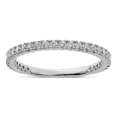 Sterling Silver CZ 28-Stone Wedding Band