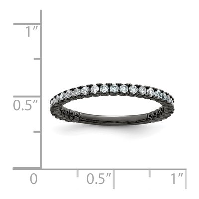 Sterling Silver CZ Wedding Band – view 4