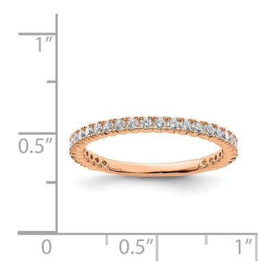 Rose Gold-Plated Sterling Silver CZ 28-Stone Wedding Band – view 5