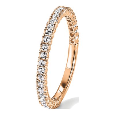 Rose Gold-Plated Sterling Silver CZ 28-Stone Wedding Band – view 8