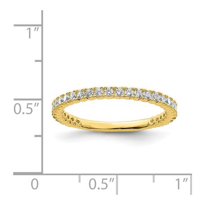 Gold-Plated Sterling Silver CZ 28-Stone Wedding Band – view 4
