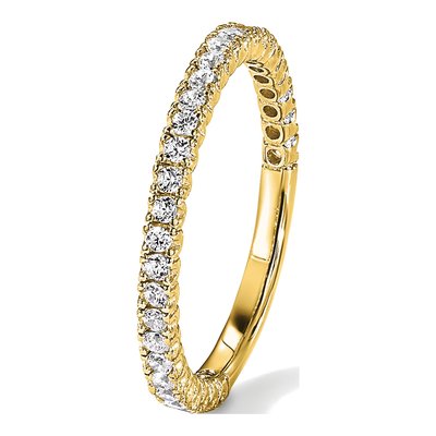 Gold-Plated Sterling Silver CZ 28-Stone Wedding Band – view 8