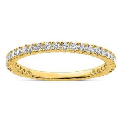 Gold-Plated Sterling Silver CZ 28-Stone Wedding Band