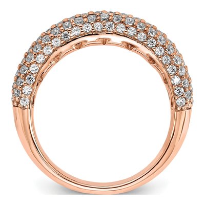 Rose Gold-Plated Sterling Silver CZ Pave Ring – view 2