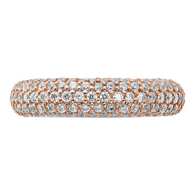 Rose Gold-Plated Sterling Silver CZ Pave Ring – view 4