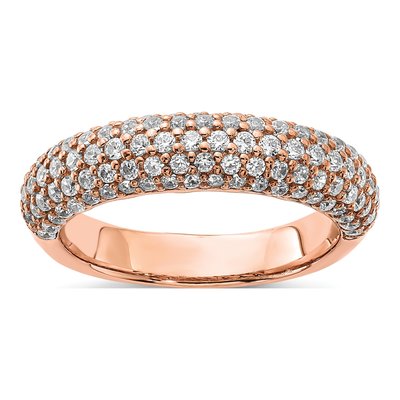 Rose Gold-Plated Sterling Silver CZ Pave Ring