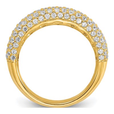 Gold-Plated Sterling Silver CZ Pave Ring – view 2