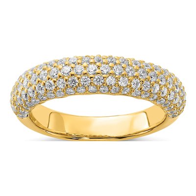 Gold-Plated Sterling Silver CZ Pave Ring