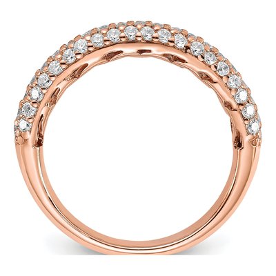 Rose Gold-Plated Sterling Silver CZ Pave Ring – view 2