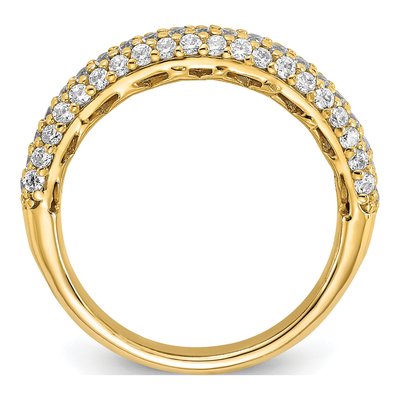 Gold-Plated Sterling Silver CZ Pave Ring – view 2