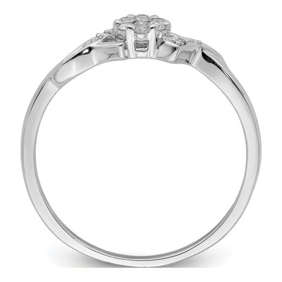 Sterling Silver 1/8 ct tw Diamond Cluster Ring – view 3