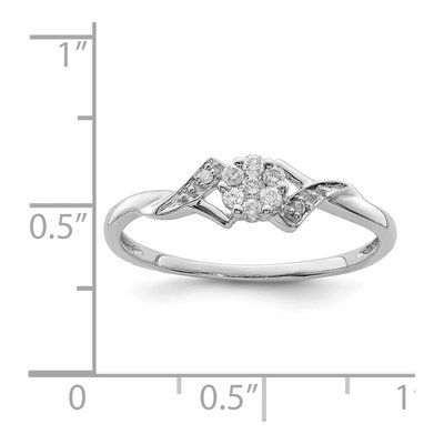 Sterling Silver 1/8 ct tw Diamond Cluster Ring – view 4