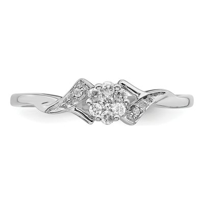 Sterling Silver 1/8 ct tw Diamond Cluster Ring – view 6