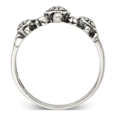 Sterling Silver Antiqued Turtle Ring – view 3