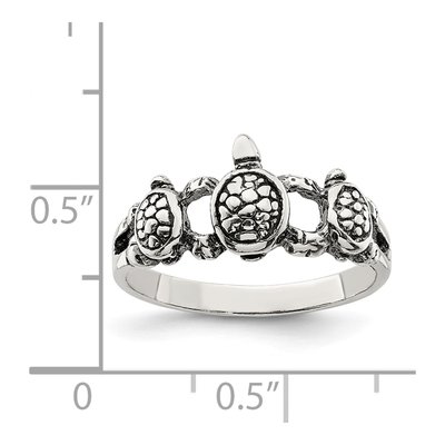Sterling Silver Antiqued Turtle Ring – view 4