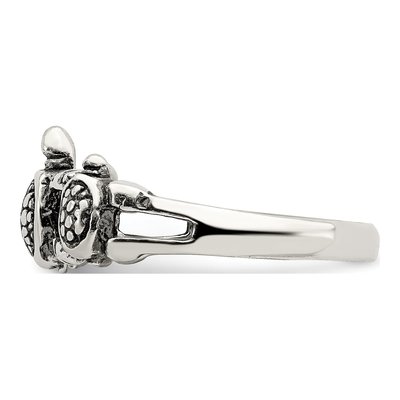 Sterling Silver Antiqued Turtle Ring – view 5