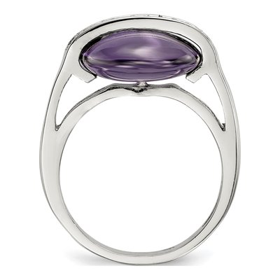 Sterling Silver Amethyst & CZ Ring – view 3