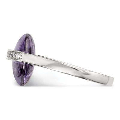 Sterling Silver Amethyst & CZ Ring – view 4