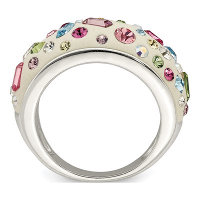 Sterling Silver Crystal Multi-Color Ring – view 3