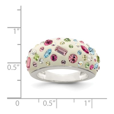 Sterling Silver Crystal Multi-Color Ring – view 4