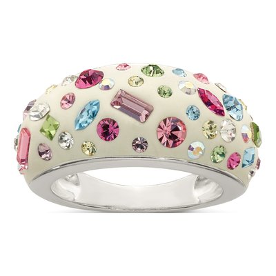 Sterling Silver Crystal Multi-Color Ring