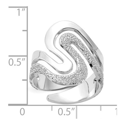 Sterling Silver Textured Swirl Ring – view 3
