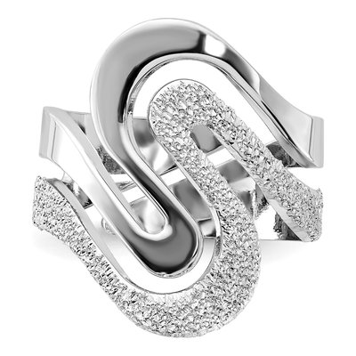 Sterling Silver Textured Swirl Ring – view 5