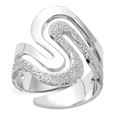 Sterling Silver Textured Swirl Ring