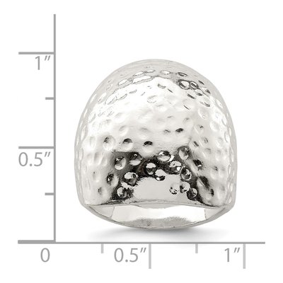 Sterling Silver Textured Dome Ring – view 4
