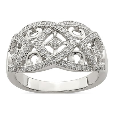 Sterling Silver Micro Pave Ring
