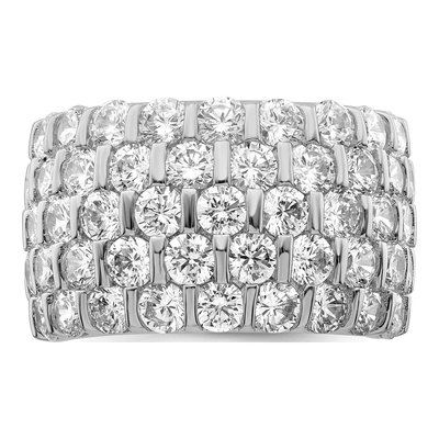 Sterling Silver CZ Wide Wedding Band – view 6