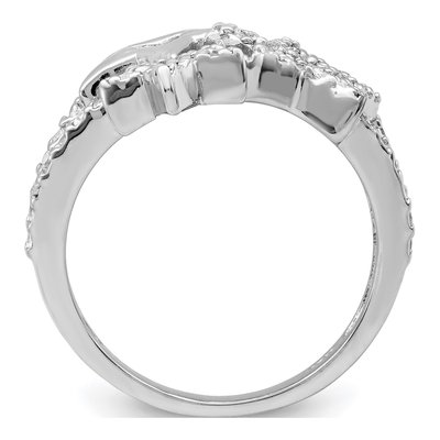 Sterling Silver CZ Triple Star Ring – view 3