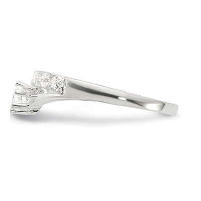 Sterling Silver CZ Row Solitaire Promise Ring – view 5