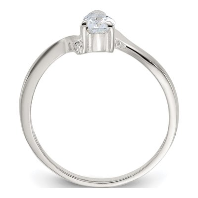 Sterling Silver CZ Pear Ring – view 3