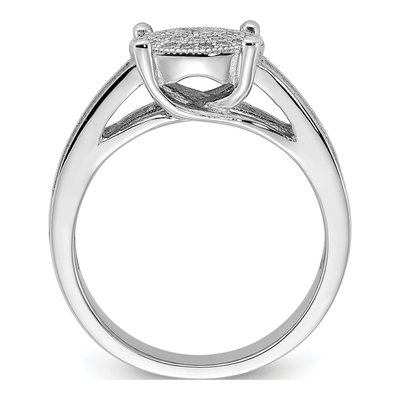 Sterling Silver CZ Micro Pave Circle Ring – view 2