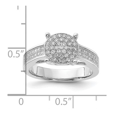 Sterling Silver CZ Micro Pave Circle Ring – view 3