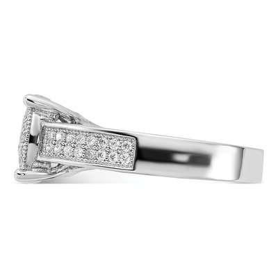 Sterling Silver CZ Micro Pave Circle Ring – view 4