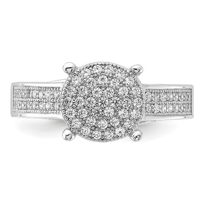Sterling Silver CZ Micro Pave Circle Ring – view 5